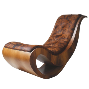 Curved Ash Wood Lounge Chair