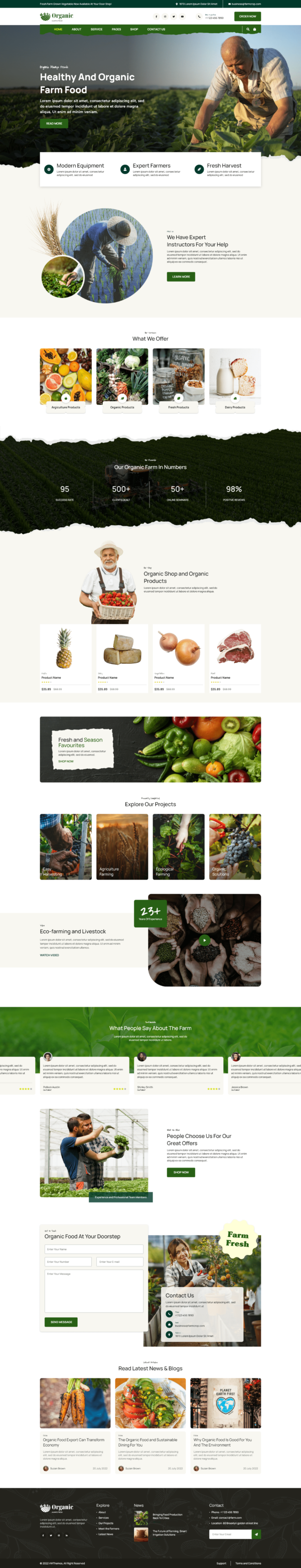 Elementor Green Farm WordPress Theme