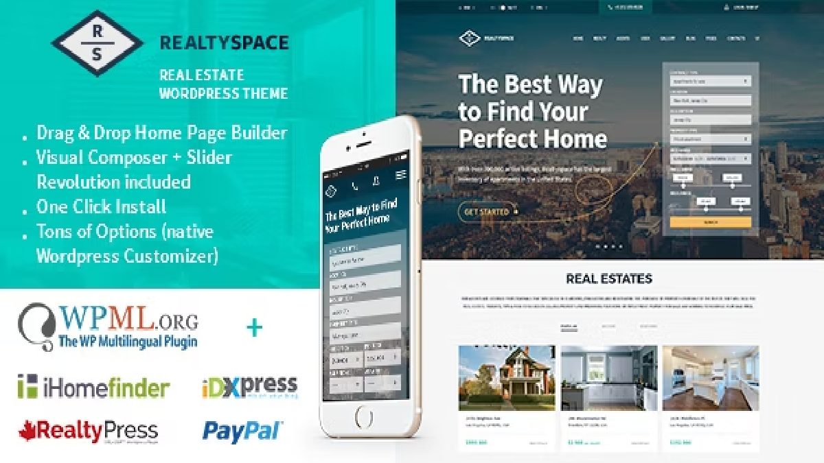 realtyspace real estate wordpress theme