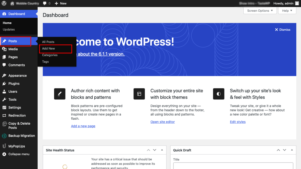 adding-a-blog-post-in-wordpress