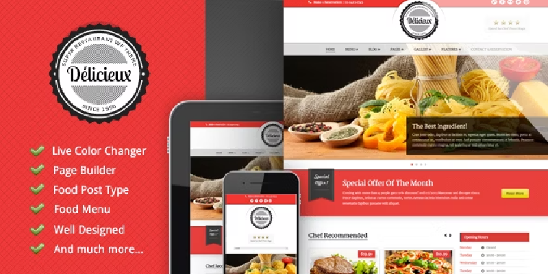 delicieux restaurant wordpress theme