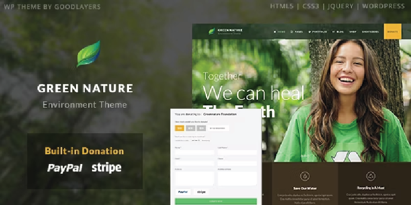 green nature environmental nonprofit wp theme