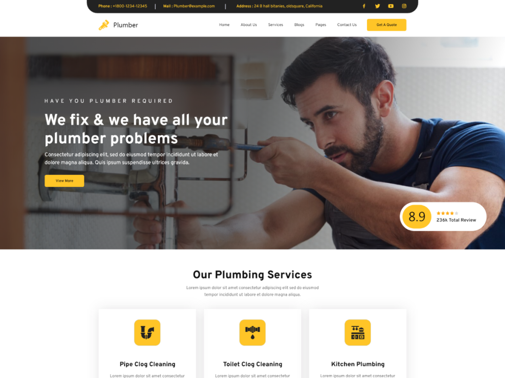 Plumbing WordPress Theme​