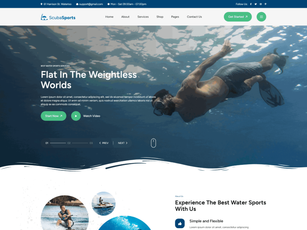 Scuba Diving WordPress Theme