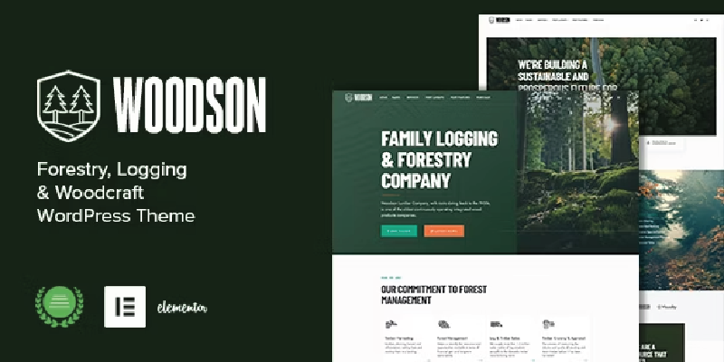 woodson forestry logging wordpress theme