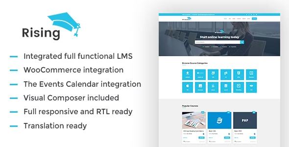 rising lms wordpress theme