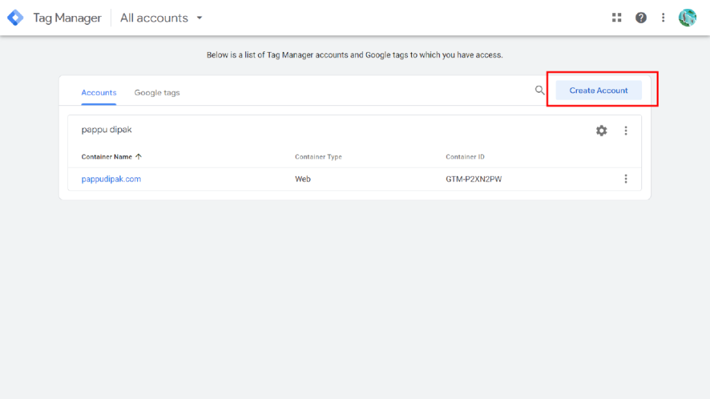 Create A Google Tag Manager Account