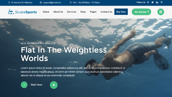 free water sport wordpress theme