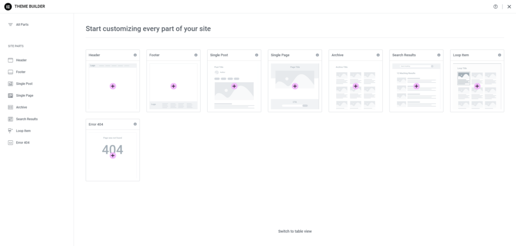 Elementor-Theme-Builder