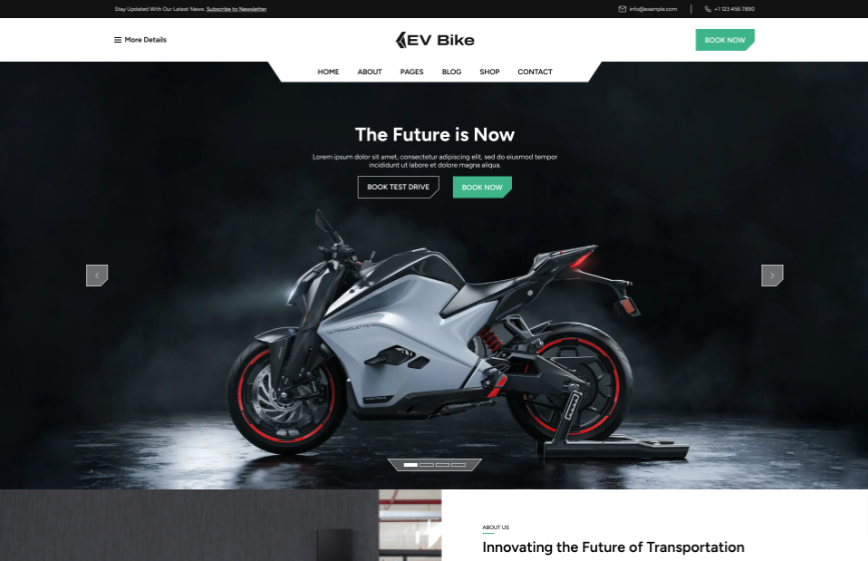 wp elemento bike shop wordpress theme