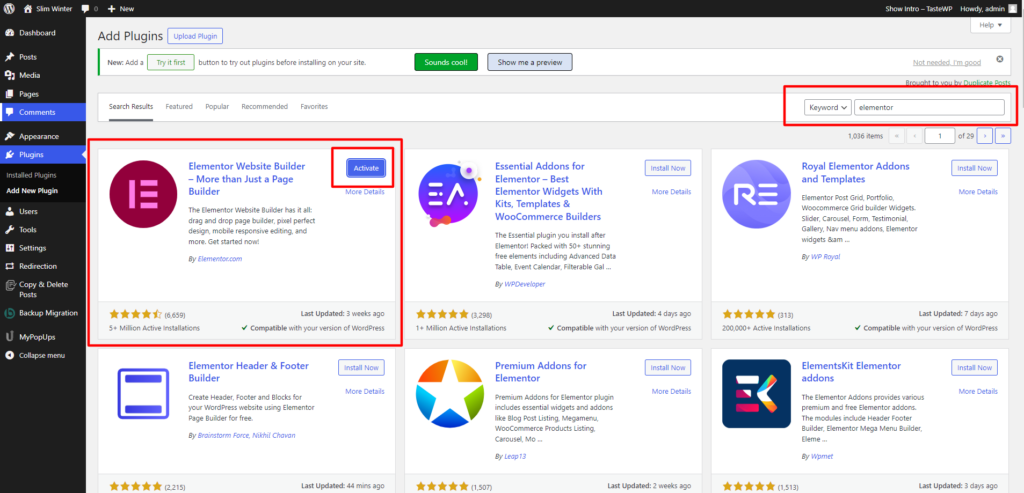 add-elementor-plugin-in-wordpress