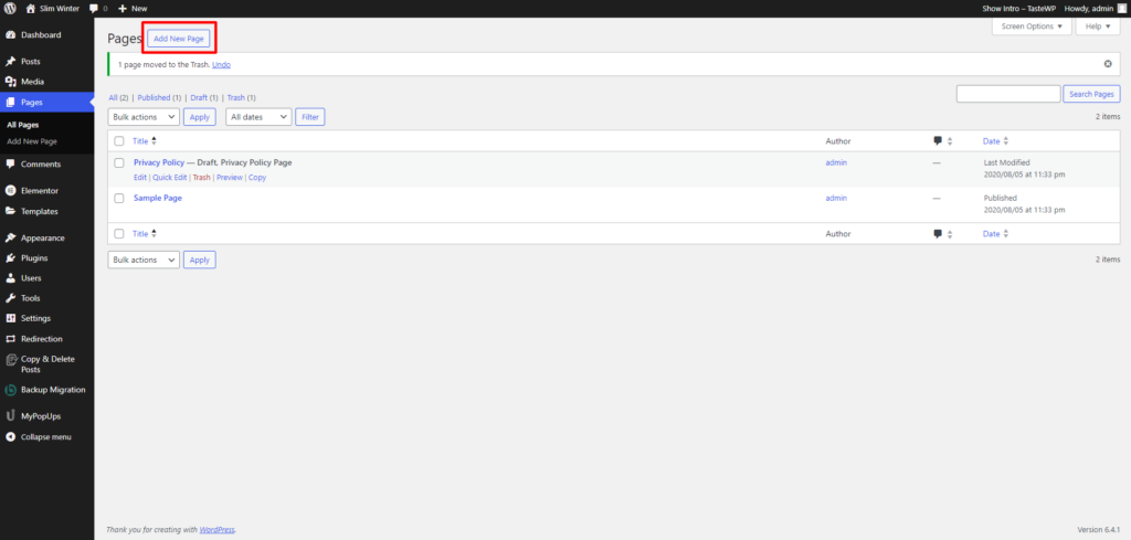 add-new-page-wordpress