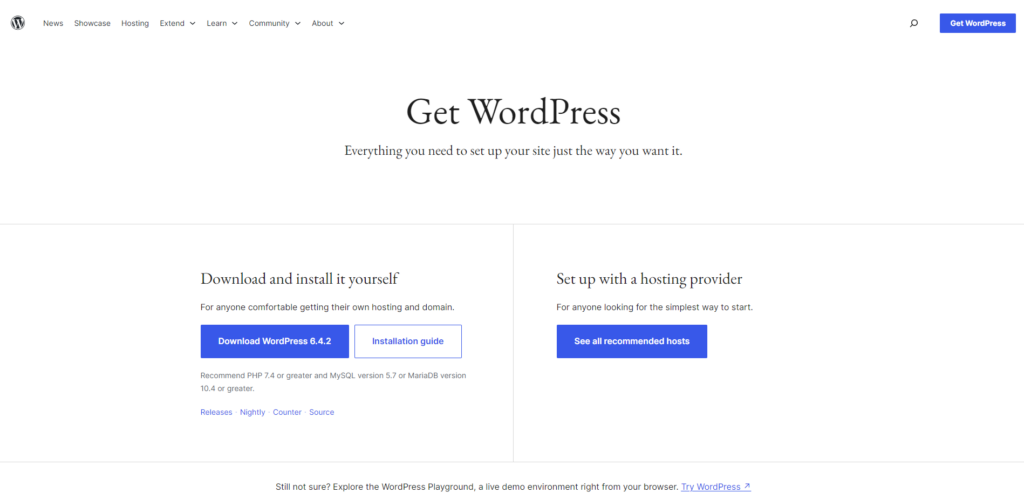 install wordpress cms