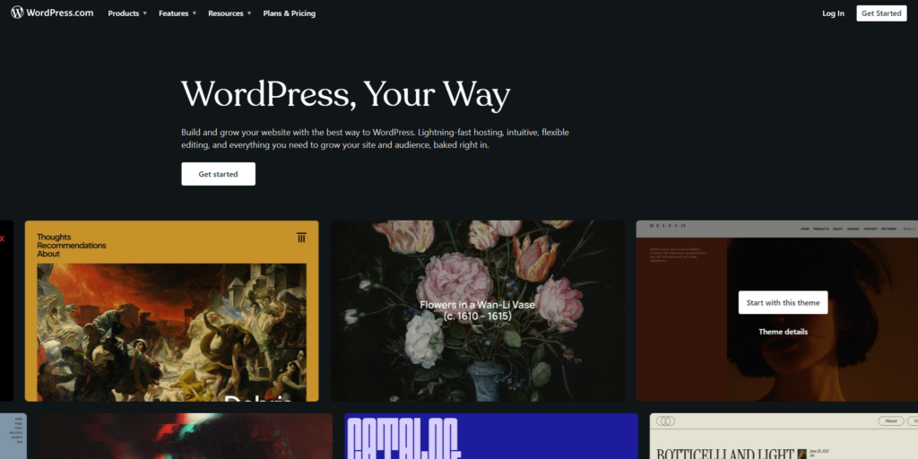 wordpress home