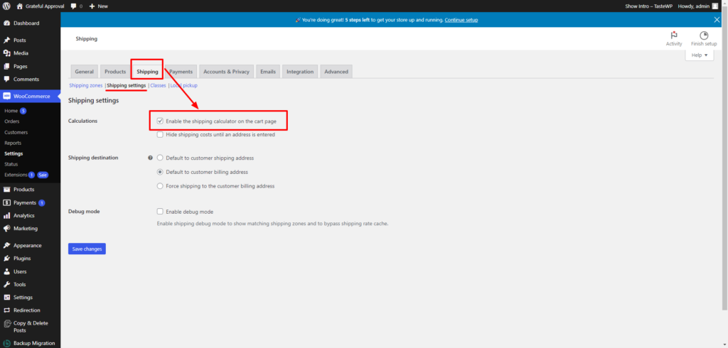 enable-shipping-cart-calculator